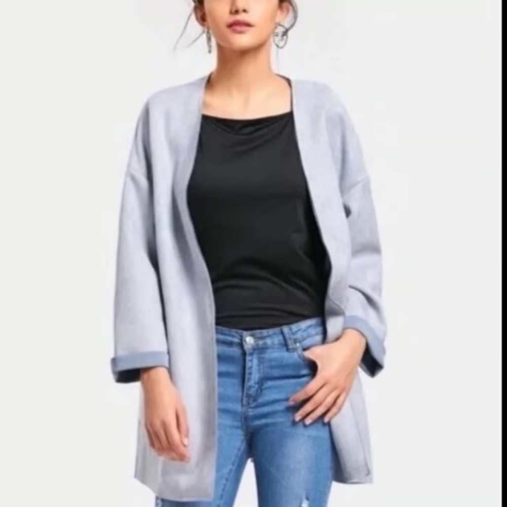 Blue Suede Oversized Zara Cardigan